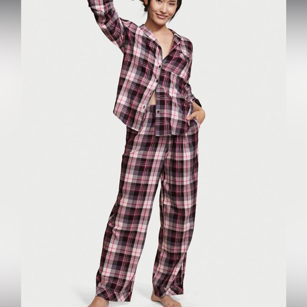NWT Victoria’s Secret Plaid Long Sleeve Pants Pajamas